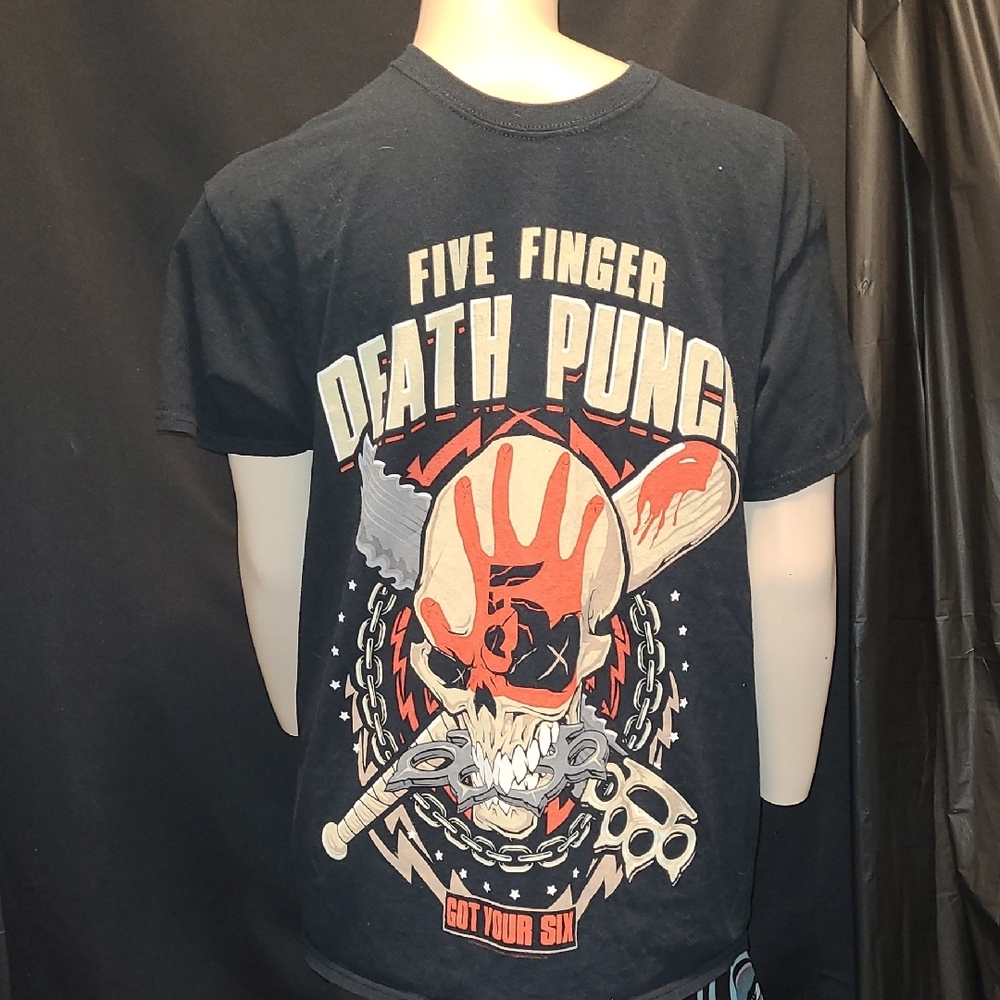 2016 FIVE FINGER DEATH PUNCH "Got Your Six" Concert Tee Gildan Black Size L
